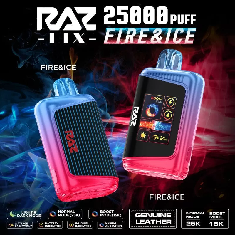 RAZ LTX 25000 - Black & Blue Lime - Vapeciga - Image 3