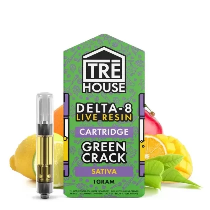 Live Resin Delta 8 Cartridge – Green Crack – Sativa 1g - Vape Store