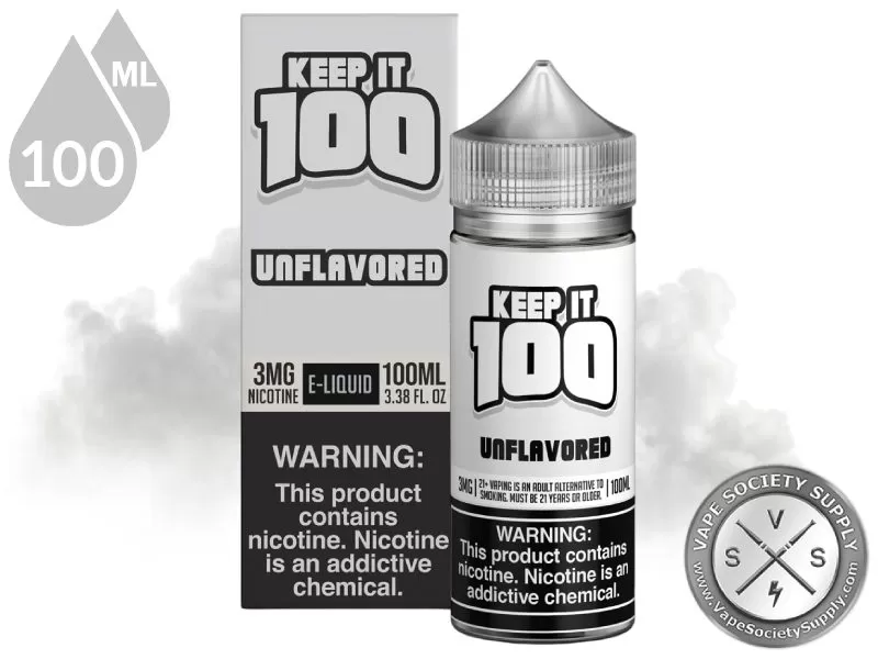 Unflavored by Keep It 100 Vape Juice 100ml