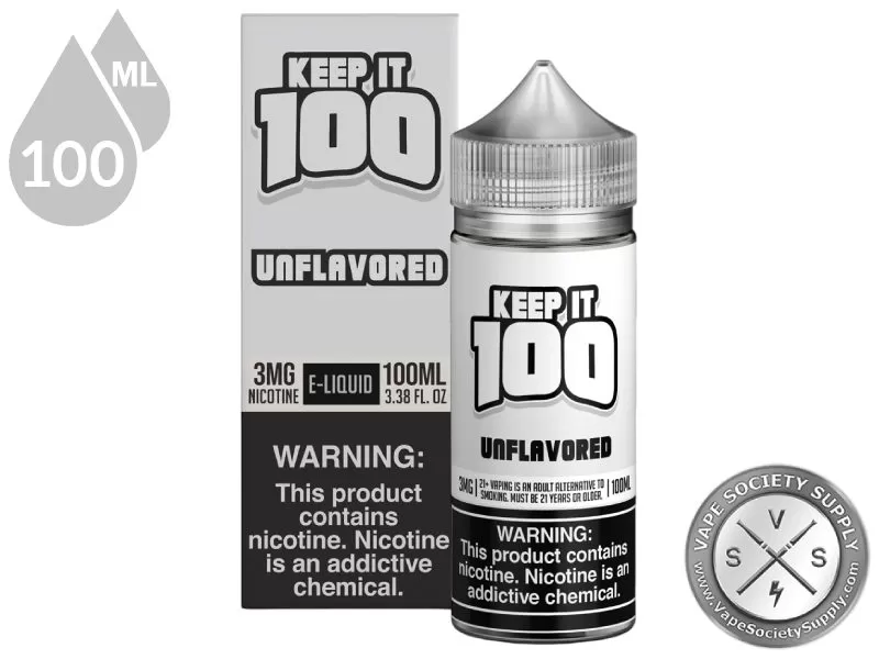 Unflavored by Keep It 100 Vape Juice 100ml - Image 3