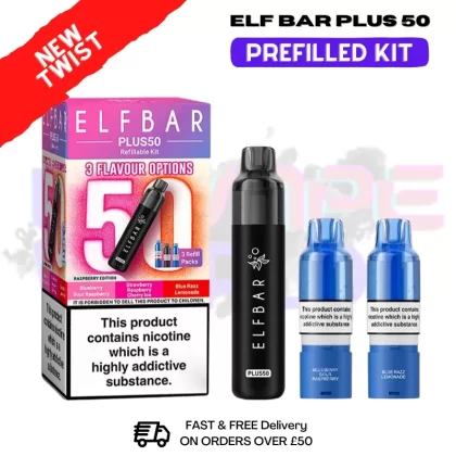 Raspberry Edition Elf Bar 50K Puff Plus Kit – Only £8.99