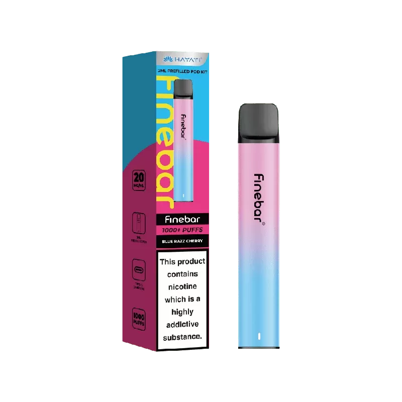 Hayati Finebar 1000 Puffs Prefilled Pod Kit Blue Razz Cherry