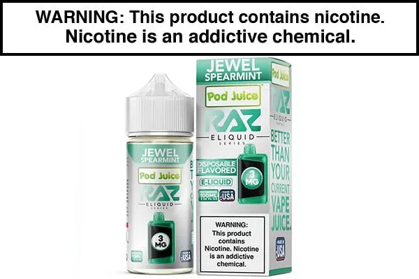 JEWEL SPEARMINT BY POD JUICE X RAZ 100ML - Vapejuice