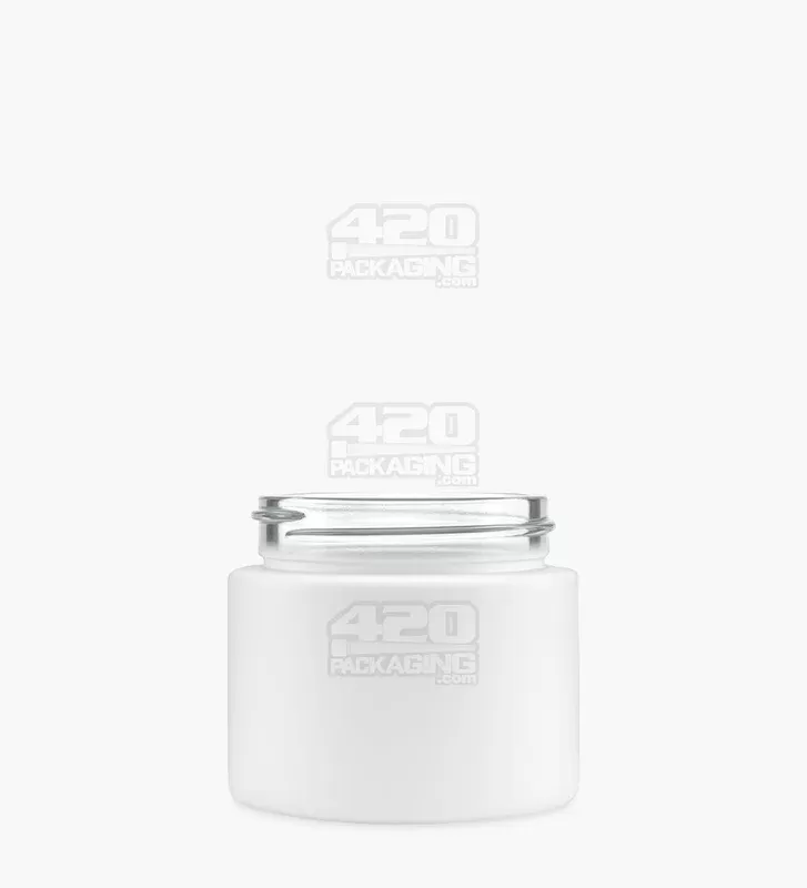 Straight Sided Matte White Glass Jars | 50mm – 2oz – 200 Count