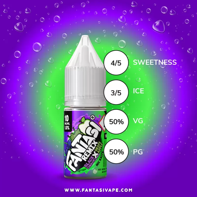 Blackcurrant X Grape Apple (Remix) Fantasi Nic Salt E-Liquid 50/50VG – 10ml – TPD - Vapestorm Co