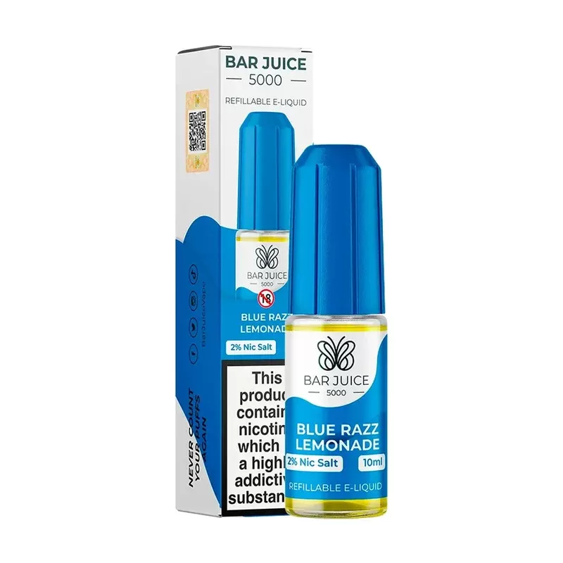Bar Juice 5000 Blue Razz Lemonade Nic Salt E-Liquid 10mg & 20mg – Refreshing Berry Citrus Fusion | 10ml