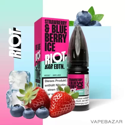 Riot Salt Bar Liquid – Strawberry Blueberry Ice - Vapebazar