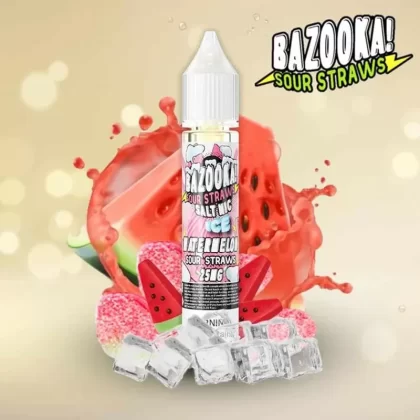 BAZOOKA SALTNIC – ICE WATERMELON SOUR STRAWS