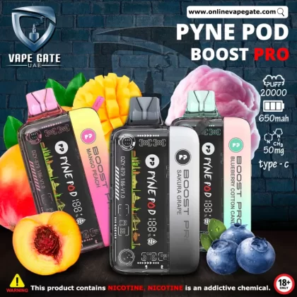 Pyne Pod Boost Pro - Rechargeable Disposable Vape (20,000 Puffs) - Strawberry Kiwi / 50 mg
