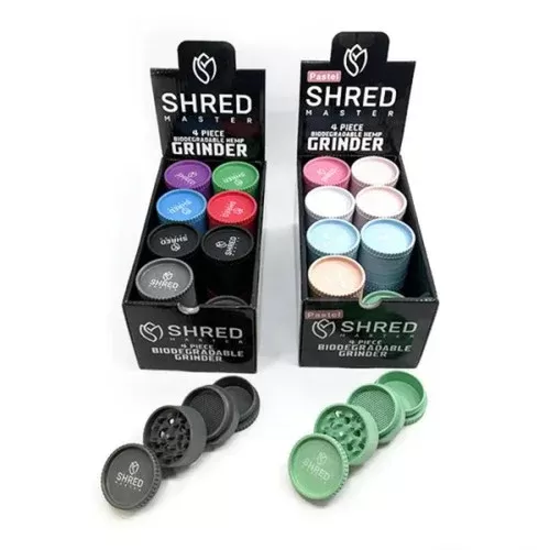 Shred Master Hemp Grinder 4 Piece -16COUNT