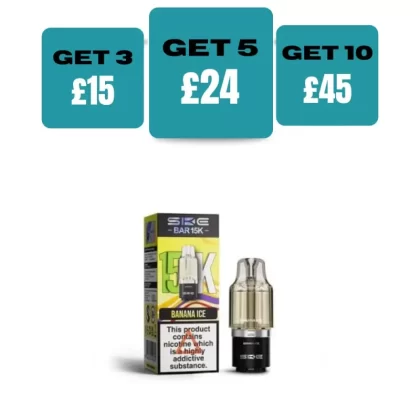 SKE Bar 15K Prefilled Pod Refills - £5.99 or 3 for £15 - Cherry Ice