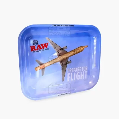 RAW | Prepare for Flight Rolling Tray | 13in x 11in – Large – Metal - Ejuicewarehouse