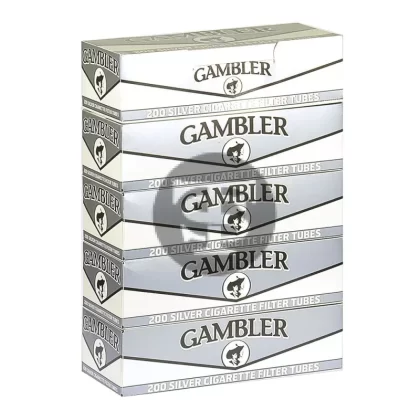 Gambler Filter Tubes King Size Silver 5 Cartons of 200