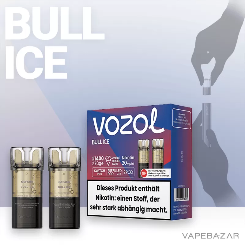 VOZOL Switch Pro Pods – Bull Ice – Prefilled Liquid – 2er Pack - Image 2