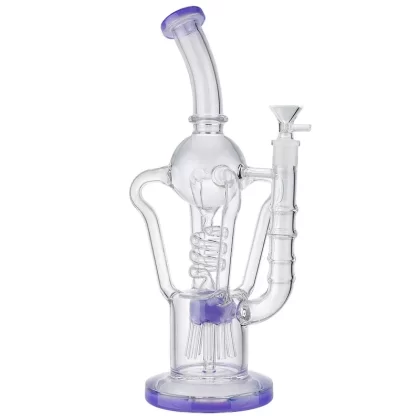 (WATER PIPE) 13″ SPHERE ON MULTI PERC – PURPLE