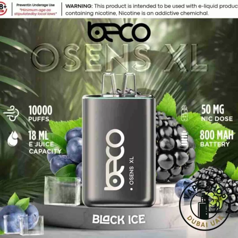 BECO Osens XL 10000 Puffs 50mg Nicotine Rechargeable Disposable Vape - Cool Mint, Lush Ice (7DE202) - Image 2