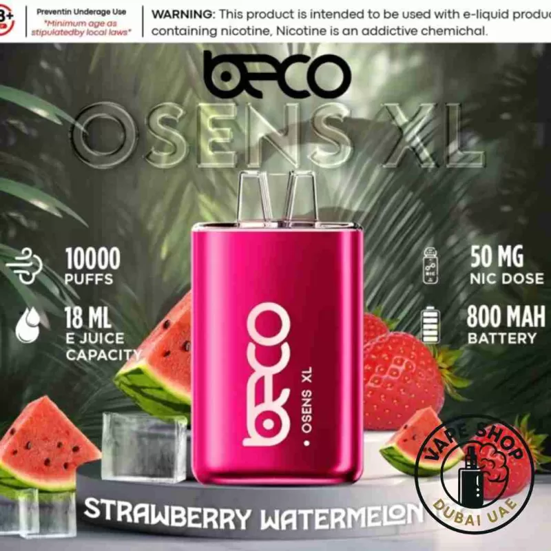 BECO Osens XL 10000 Puffs 50mg Nicotine Rechargeable Disposable Vape - Cool Mint, Lush Ice (7DE202) - Image 3