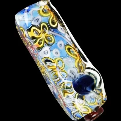 River Flowers Squared Glass Hand Pipe