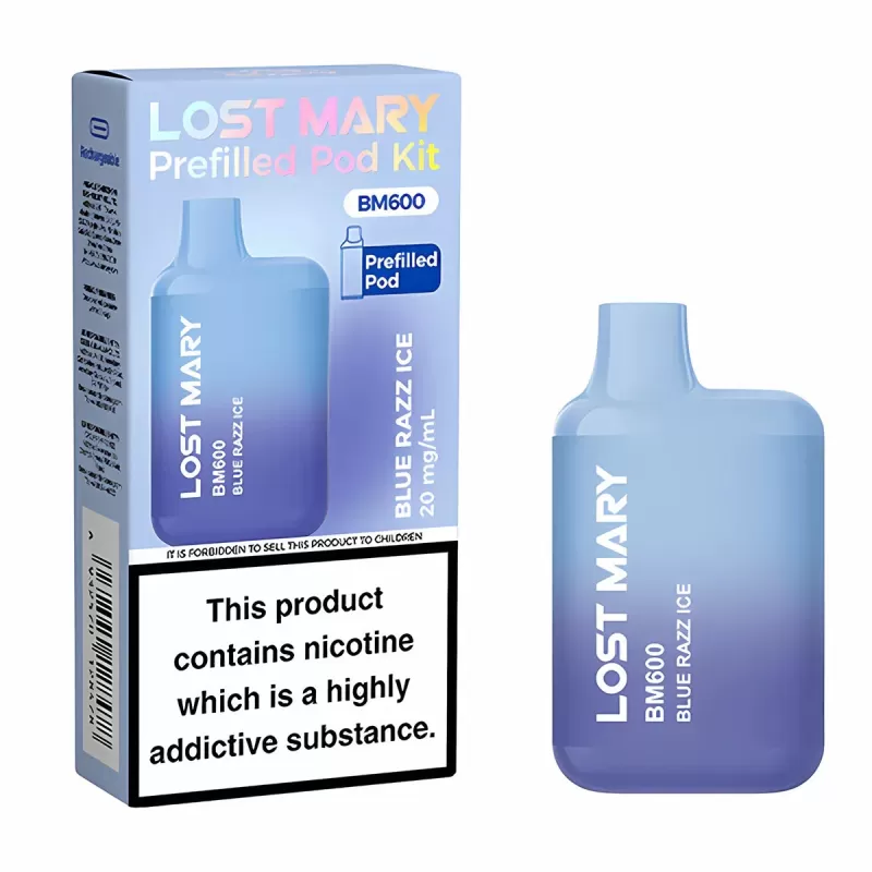 Lost Mary BM600 Prefilled Pod Vape Kit - Blue Razz Ice