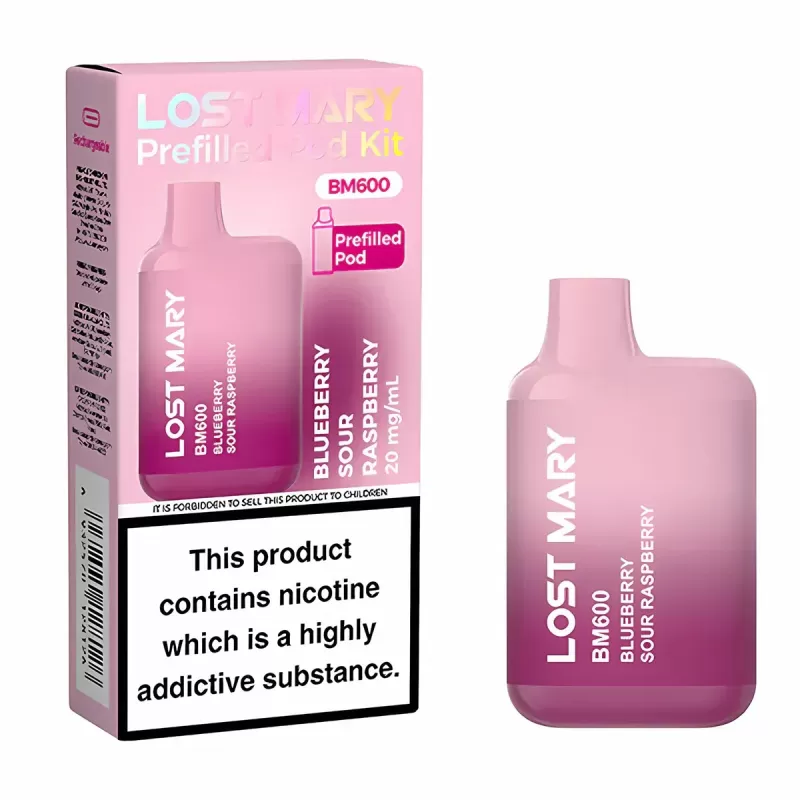 Lost Mary BM600 Prefilled Pod Vape Kit - Blue Razz Ice - Image 3