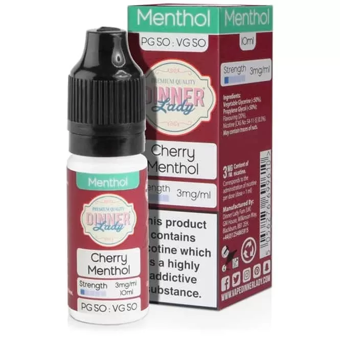 Dinner Lady Cherry Menthol E-Liquid – 50/50 Series (10ml)