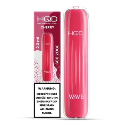 HQD Vape Surv – Cherry - HQD Vape / Kirsche / Nikotin-Benzoat / Propylenglykol / pflanzliches Glycerin / Aromastoffe / 18mg/ml / 500 mAh / ca. 600