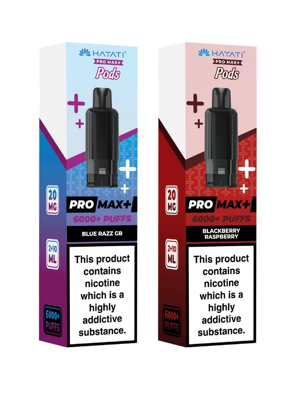 Hayati Pro Max Plus 6K Prefilled Pods - Blackberry Raspberry, Strawberry raspberry Blueberry