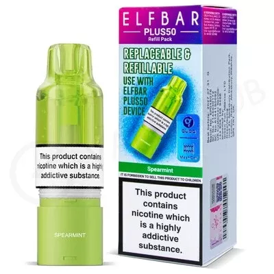 Spearmint Elf Bar Plus 50 Refill Pod