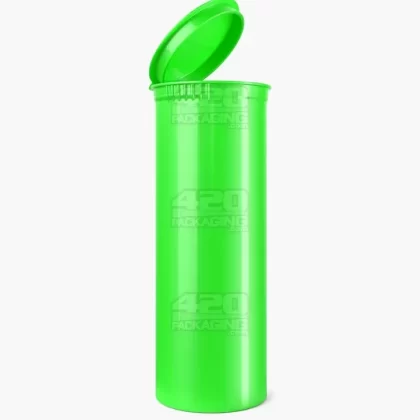 Child Resistant | Opaque Lime Pop Top Bottles | 60dr – 14g – 75 Count