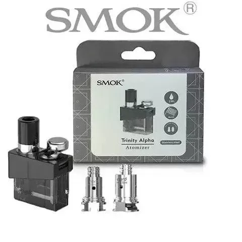 Smok Trinity Alpha Replacement Pod with 2 Coils - colour#Stainless Steel>Prism Rainbow>Prism Gold>Prism Blue
