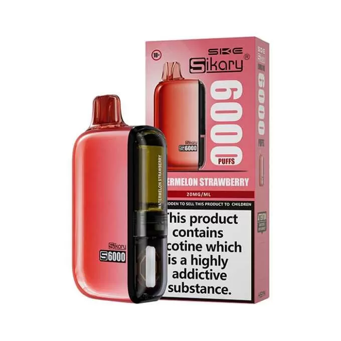 SKE Sikary S6000 6k Puffs 20mg Disposable Vape Device - 6000 puffs; Blueberry Raspberries, Bull Ice - Image 3