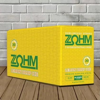 Zohm 7-Hydroxymitragynine Sublingual Strips 24mg Full Case 10ct - flavor#Lemon Drop Ice (FF5DA9)