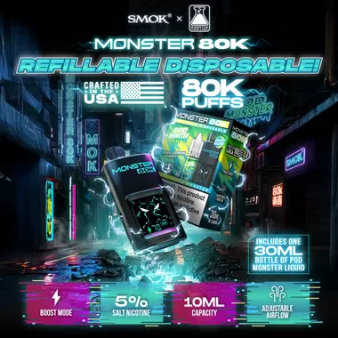 Monster 80K Refillable Disposable - cool pineapple peach mango