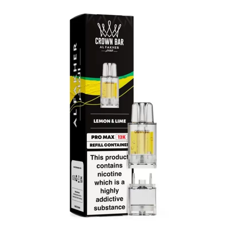 Al Fakher Crown Bar Pro Max 12K Prefilled Pod Lemon Lime - Nicotine Strength#20mg (E77FD9)