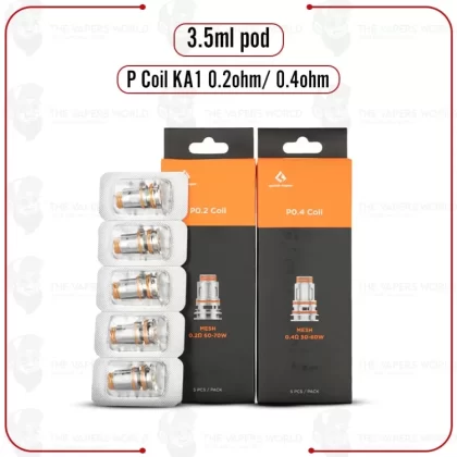 GeekVape P Series Replacement Coil – 5PK - P 0.2 OHMS, P 0.4 OHMS (8D03BA)