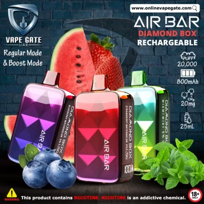 Air Bar - Diamond Box Rechargeable Disposable Vape (20,000 Puffs) - 20 mg / Strawberry Watermelon
