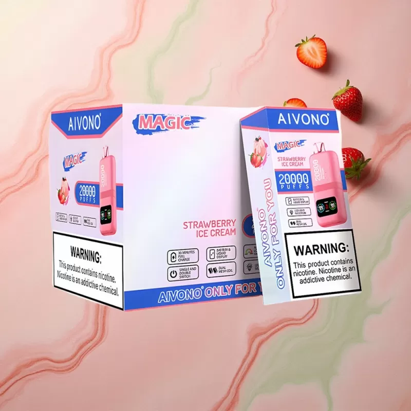 Aivono Aim Magic 20000 Strawberry Ice Cream Dual Mesh 600mAh 5% Nicotine - Image 2