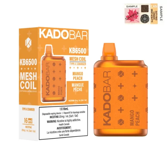 KADO BAR DISPOSABLE VAPE (6500 PUFFS) – Mango Peach