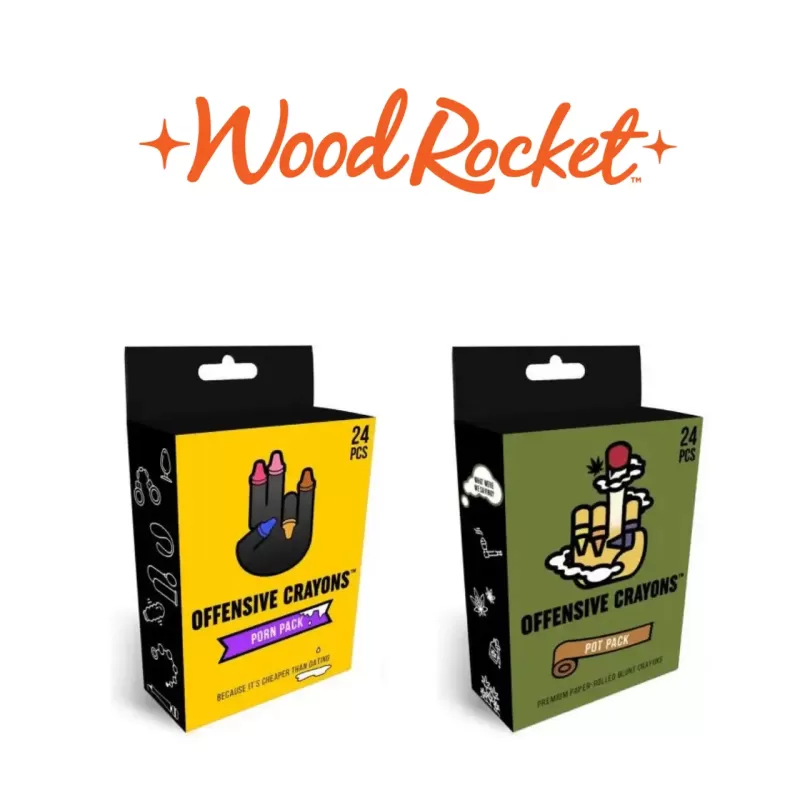 Wood Rocket Adult Novelty Crayons 24pk
