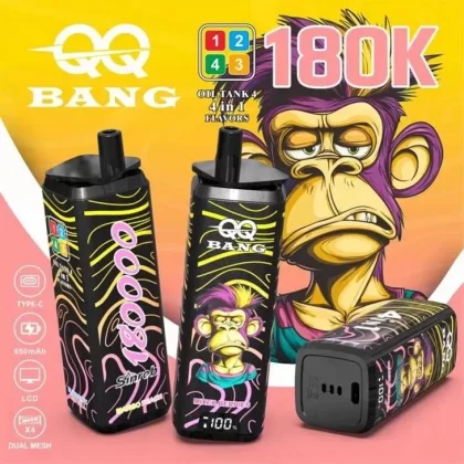 QQ BANG 180000 | 4-in-1 quad option, 180000 puffs, monkey design, bulk disposable vape - Aiviouvapes