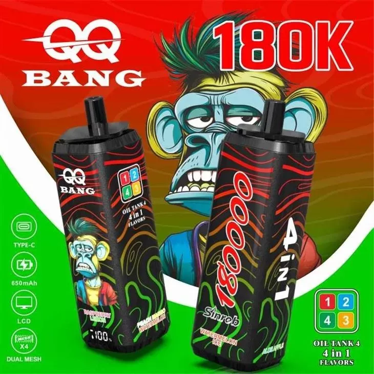 QQ BANG 180000 | 4-in-1 quad option, 180000 puffs, monkey design, bulk disposable vape - Aiviouvapes - Image 3