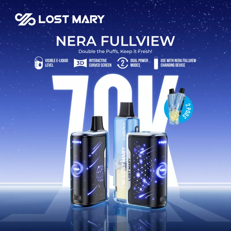 Lost Mary NERA FULLVIEW 70K Disposable KIT - 70,000 Puffs - Dragon Strawnana
