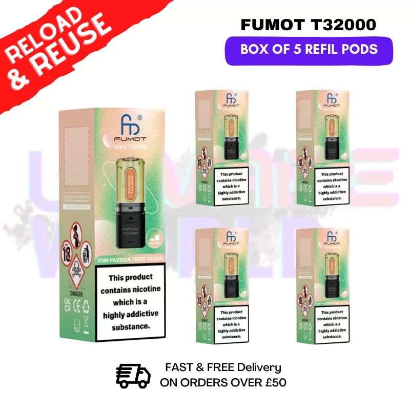 Kiwi Passionfruit Guava Fumot T32000 REPLACEMENT PODS – BOX OF 5