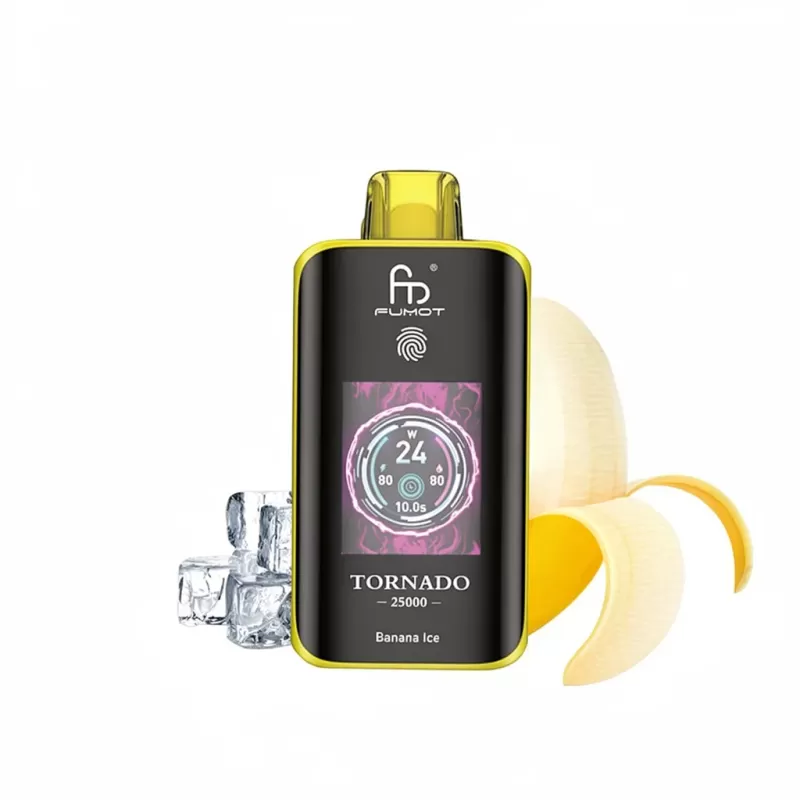 Fumot Tornado 25K Smart Screen Disposable Vape 25000 Puffs - 1. Banana Ice, 2. Strawberry Watermelon; 2-nicotine, 5-nicotine (27D19D) - Image 2