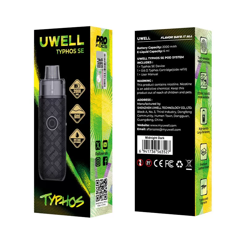 Uwell Typhos SE Pod Kit 45W - Midnight Dark - Image 3