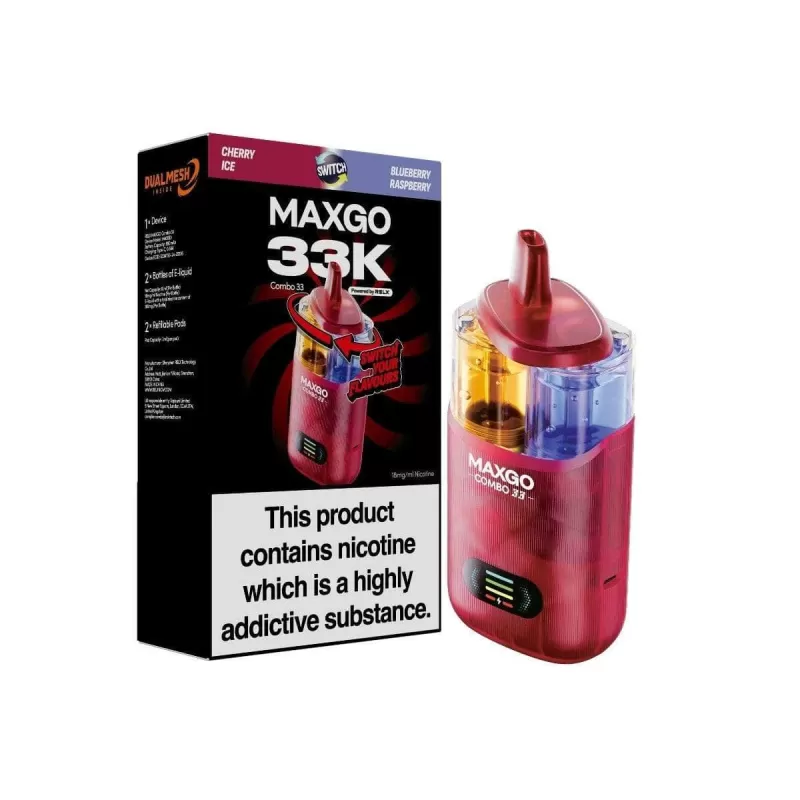 RELX MAXGO Combo 33K Pod Kit - Cherry ice / Blueberry raspberry - Image 3