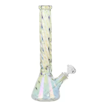 Twisted Iridescent Bong - Size#16 Inches>12 Inches
