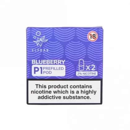Elf Bar Mate 500 P1 Blueberry Mate P1 Nic Salt E Liquid Pods (2 x 2ml)