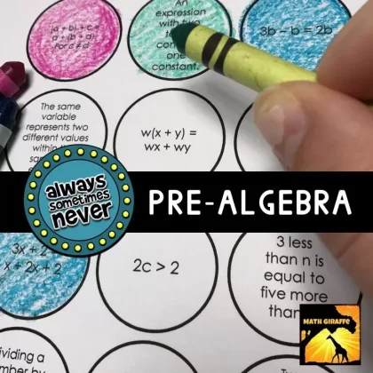 Always, Sometimes, or Never: Critical Thinking Activities for Pre-Algebra