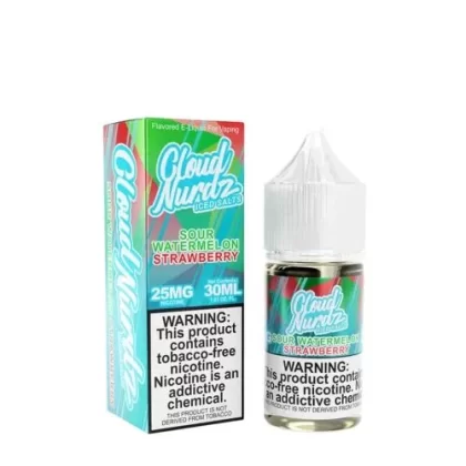 Sour Watermelon Strawberry Iced by Cloud Nurdz TFN Salts 30mL - 25MG